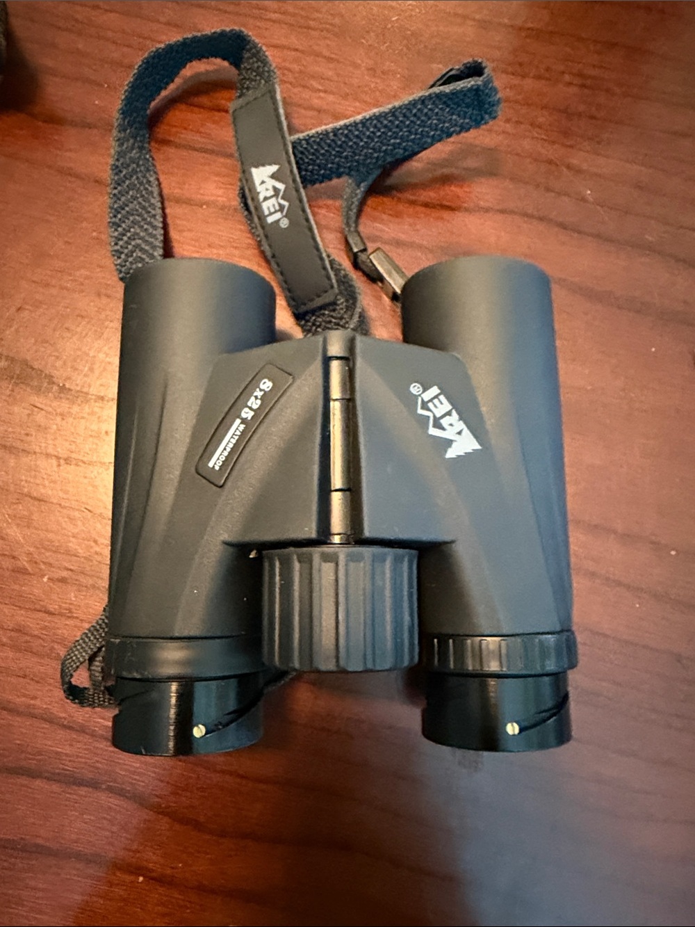 REI Black Compact 8x25 Binoculars with Neck Strap